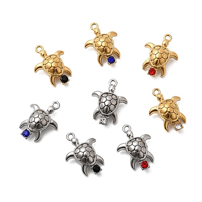 304 подвески из нержавеющей стали с микропаве из стразов, черепаховые чары