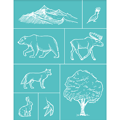 Самоклеящийся трафарет для шелкографии, для росписи по дереву, ткань футболки украшения diy, бирюзовые