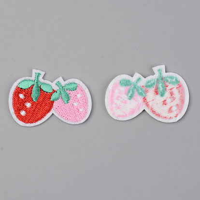 Computerized Embroidery Cloth Iron on/Sew on Patches, Appliques, Costume Accessories, Strawberry