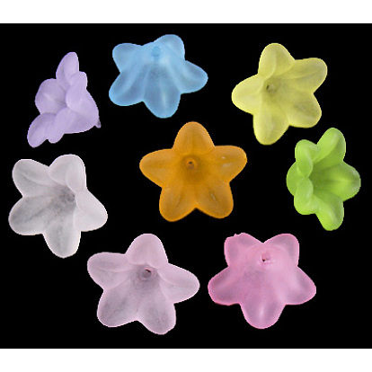 Прозрачные акриловые бусины, цветок, матовые