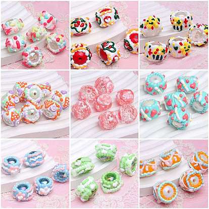 Непрозрачные акриловые бусины, бусины ручной работы, Эмаль стиле, рондель