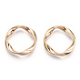 Brass Linking Rings, Nickel Free, Real 18K Gold Plated, Twist Ring