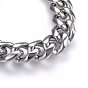 304 Stainless Steel Curb Chains Bracelets, with Box Clasps