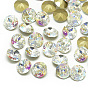 DIY Pointed Back K9 Glass Rhinestone Cabochons, Random Color Back Plated, Faceted, Flat Round