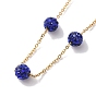 Polymer Clay Rhinestone Beads Necklace, 304 Stainless Steel Cable Chain Necklaces for Women