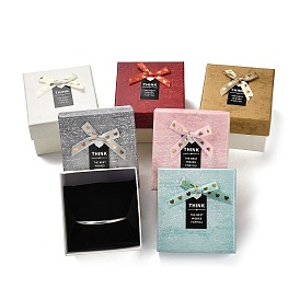 Boîtes de montres en carton, coffret cadeau bracelet montre-bracelet avec oreiller à l'intérieur, rectangle avec bowknot