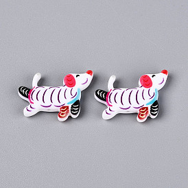 Печатные непрозрачные бусины из смолы, собака