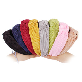 Fashionable Knitted Fabric Cross Knot Headband - European and American Style