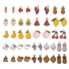 44 шт 22 стили подвески из сплава, с эмалью, фрукты
