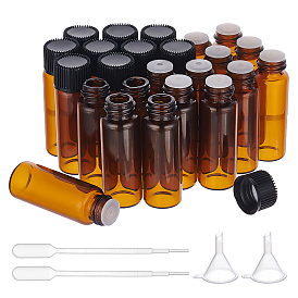 Glass Aromatherapy Subpackage Bottle, with Aluminium Oxide Cover & PP Plug, Column
