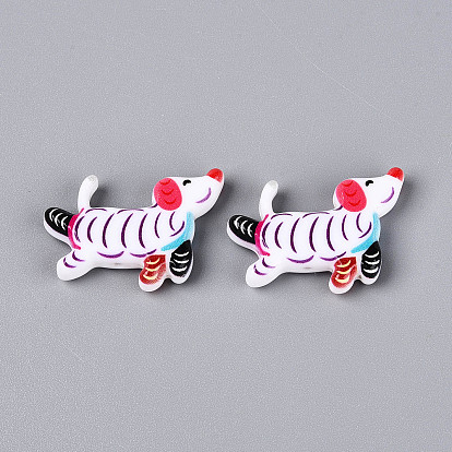 Печатные непрозрачные бусины из смолы, собака