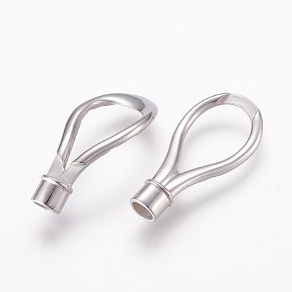 304 Stainless Steel Magnetic Clasps with Glue-in Ends, Smooth Surface