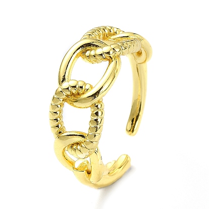 Brass Open Cuff Rings, Hollow Curb Chains Shape