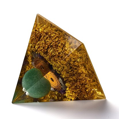 Оргонитовая пирамида, смола указал домашние художественные оформления показа, с фурнитурой из драгоценных камней и латуни внутри