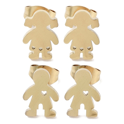 Вакуумное покрытие pvd 304 серьги-гвоздики из нержавеющей стали для женщин, мальчик девочка