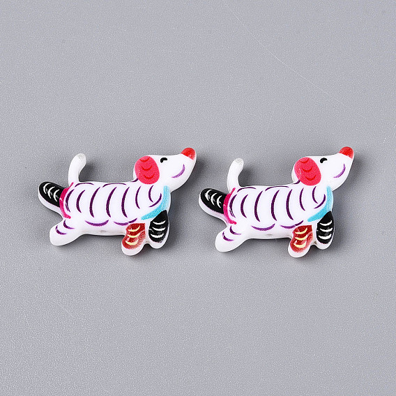 Печатные непрозрачные бусины из смолы, собака