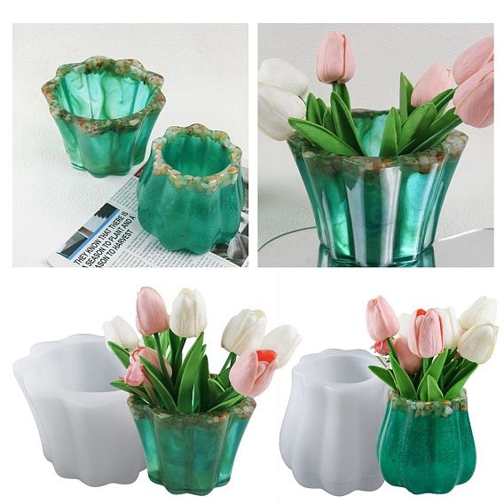 Волнистая ваза своими руками, пищевые силиконовые формы, формы для литья смолы, для уф-смолы, изготовление изделий из эпоксидной смолы