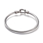 304 Stainless Steel Bangles, with Hook and S-Hook Clasps, Twist