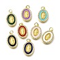 Латунные микро проложить кубического циркония подвески, с эмалью, овал с амулетами святого Бенедикта, стойки покрытие, прочное покрытие, без кадмия и без свинца, с целью перехода в кольце