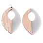Resin & Wood Pendants, Two Tone, Leaf