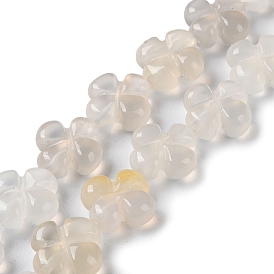 Natural White Agate Beads Strands, Flower