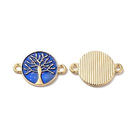 Alloy Enamel Connector Charms, Tree of Life Links, Light Gold, Nickel