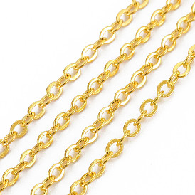 Brass Cable Chains, Soldered, Cadmium Free & Nickel Free & Lead Free, Flat Oval