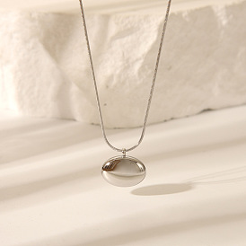 Модные овальные кулоны из нержавеющей стали 304 для женщин, цвет нержавеющей стали