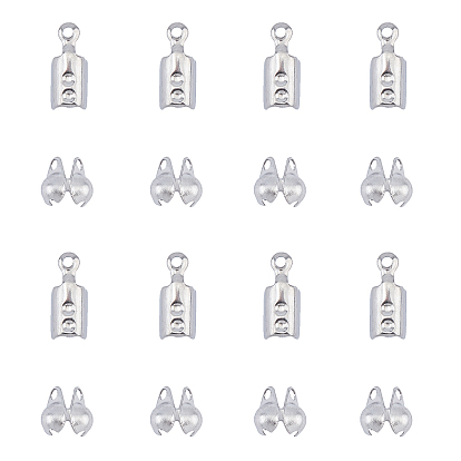 304 Stainless Steel Fold Over Crimp Cord Ends and Bead Tips