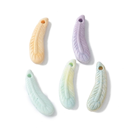 Подвески из натурального радужного алашанского агата, окрашенные, прелести из перьев