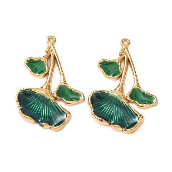 304 нержавеющей стальной эмали подвески, подвески из листьев гинкго, ионное покрытие (ip)