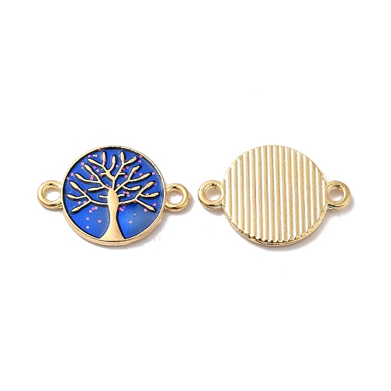 Alloy Enamel Connector Charms, Tree of Life Links, Light Gold, Nickel