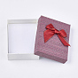 Cardboard Jewelry Set Boxes, with Sponge Inside, Rectangle with Bowknot