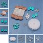 DIY Necklace Kits, Silver Tube and Turquoise Beads Pendant Chain Necklace