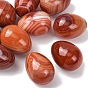 Натуральный красный полосатый агат (окрашенный и подвергнутый термической обработке) яичный камень, Целебный карманный камень для ладони, для снятия тревоги, медитации, пасхального декора.