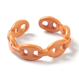 Spray Painted Brass Cuff Rings, Open Rings, Coffee Bean Chain
