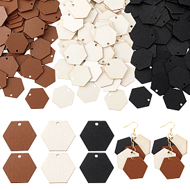 240 шт 3 цвета подвески из дерева, шестигранные прелести