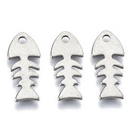 Pendentifs en acier inoxydable, Coupe au laser, Fishbone