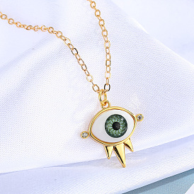 Devil Eye 3D Gold Necklace - Stylish and Bold Collarbone Chain for Men and Women