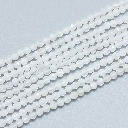 Бусины из натурального радужного лунного камня, класс А, граненые, круглые