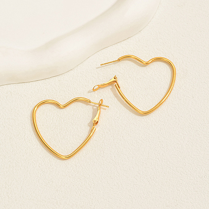 Серьги железным обручем, сердце