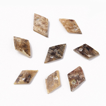 Natural Akoya Shell Charms, Mother of Pearl Shell Pendants, Rhombus