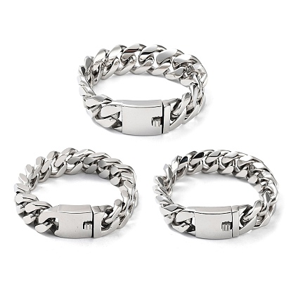 201 браслеты-цепочки с кубинскими звеньями из нержавеющей стали для мужчин и женщин