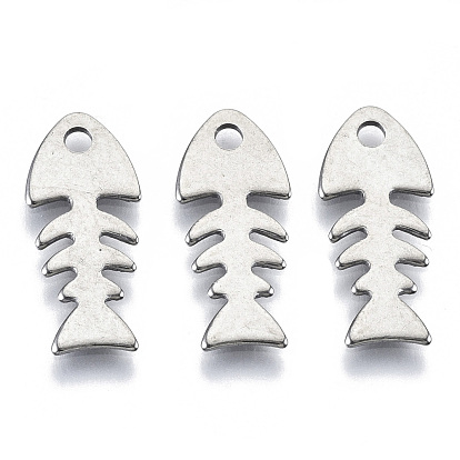 Pendentifs en acier inoxydable, Coupe au laser, Fishbone
