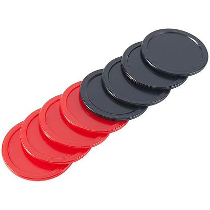 8Pcs 2 Colors Plastic Air Hockey Pucks, Flat Round