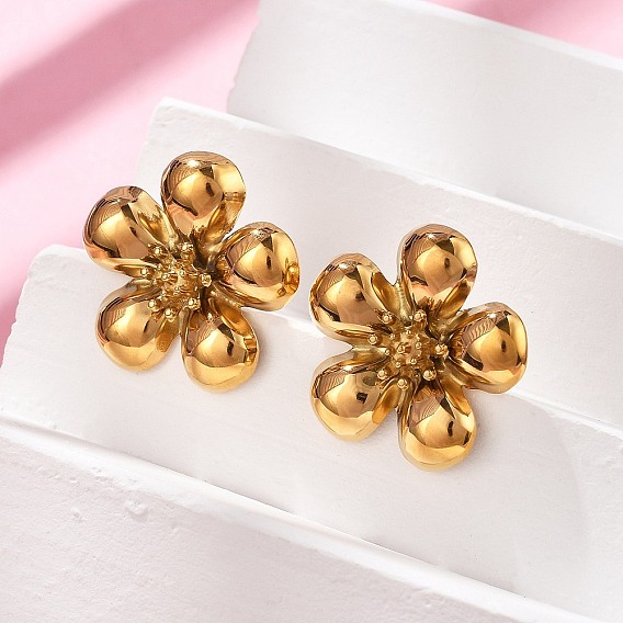 304 из нержавеющей стали серьги, цветок