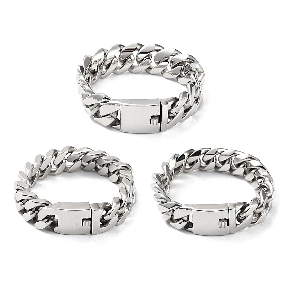 201 браслеты-цепочки с кубинскими звеньями из нержавеющей стали для мужчин и женщин