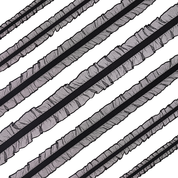 20 ярды 4 стили плиссированный шифон эластичная кружевная отделка, нейлоновая кружевная лента для изготовления украшений, аксессуары для одежды