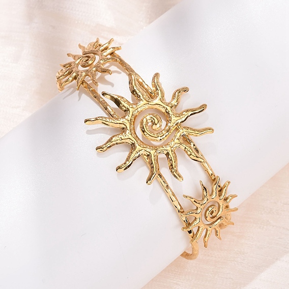 304 женские браслеты-манжеты из нержавеющей стали, солнце