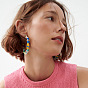 Bohemian Beaded Earrings with Handmade Pearl Weaving and Ethnic Style.